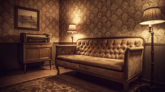 褐色地毯复古沙发设计图设计图片