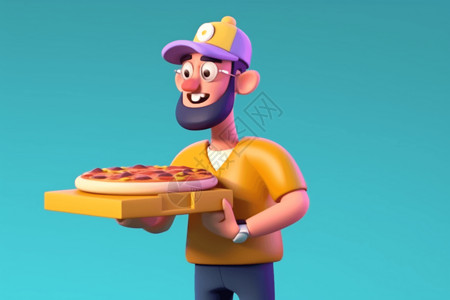 送披萨的人背景图片