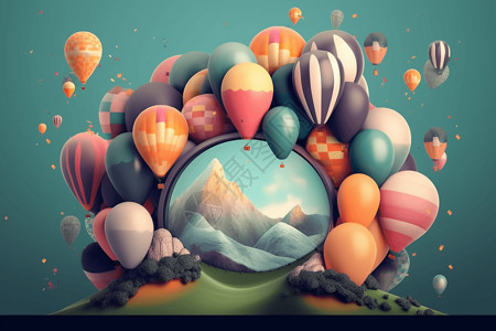 生日气球背景图片