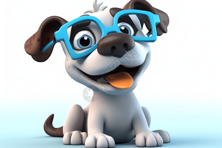 戴眼镜的小狗背景图片