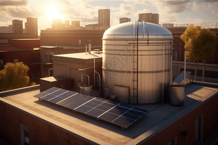 屋顶景观太阳能电池板设计图片