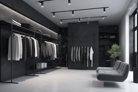服装衣架现代设计的服装店设计图片
