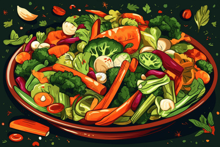 一盘蔬菜沙拉背景图片
