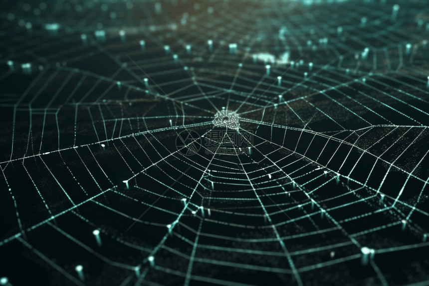 蜘蛛网的二进制数字图片