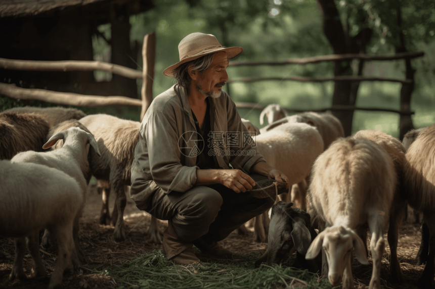 自然方法饲养的农民图片