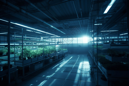 科学研究植物温室场景高清图片