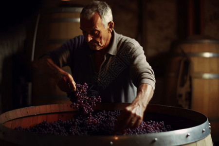 葡萄酒发酵酿酒师制作过程背景