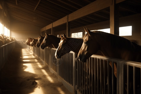 牧场的马匹背景图片