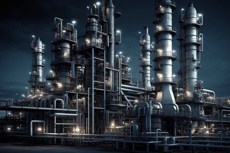 白和动态素材大型炼油厂设计图片