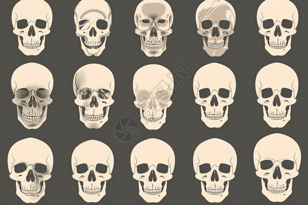 人类骨骼的简单插图图片