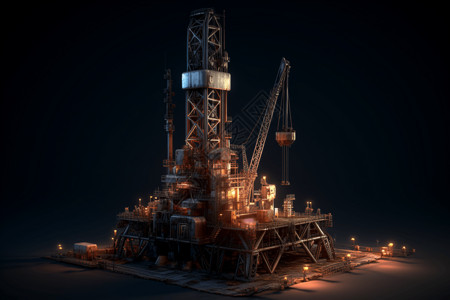 开采资源的大型钻机背景图片