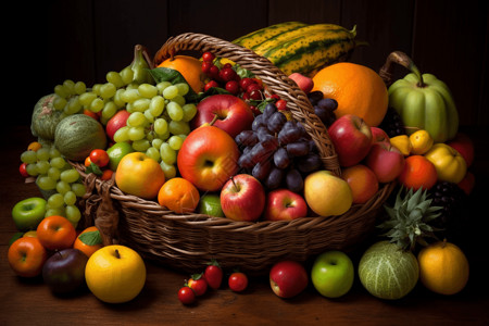 新鲜水果和蔬菜图背景图片