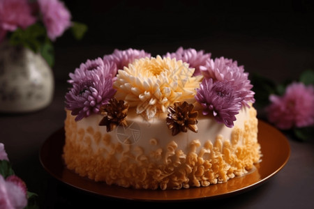 美味的菊花蛋糕高清图片