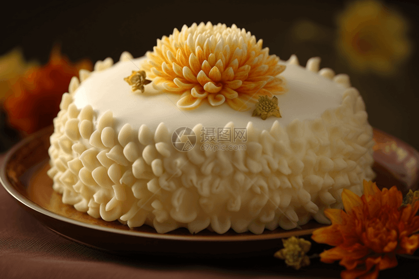 菊花蛋糕图图片