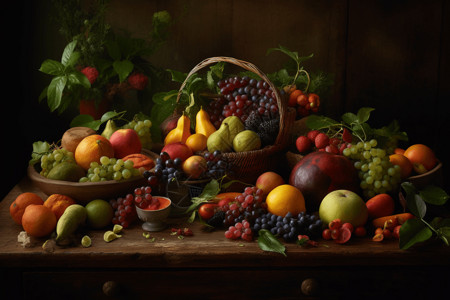 水果和蔬菜静物图图片