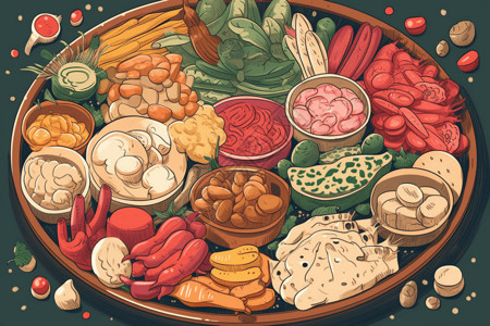 蔬菜卡通平面插图图片