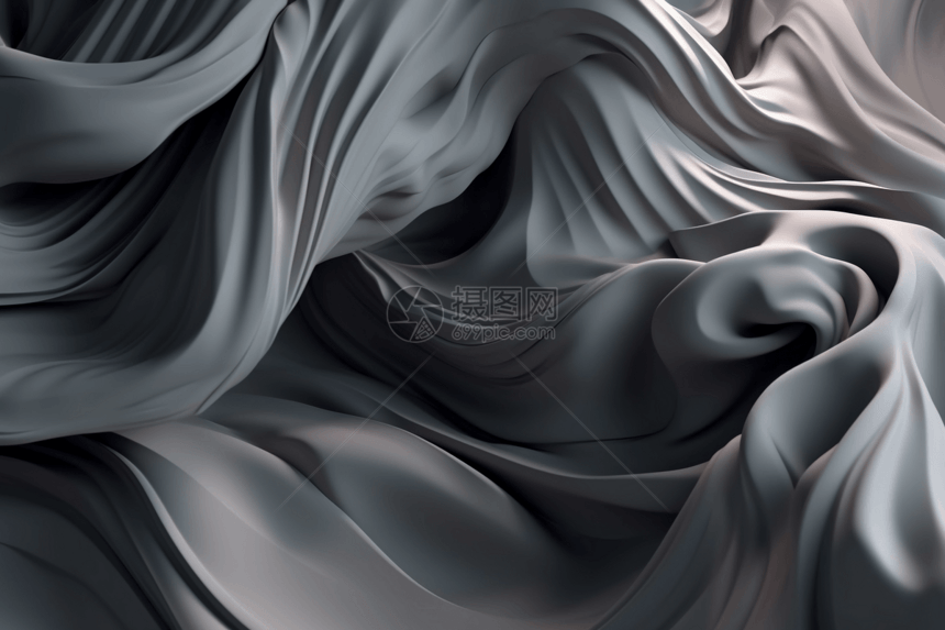 烟熏灰色抽象3D流体图案图片