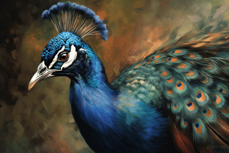 蓝色孔雀羽毛美丽的孔雀设计图片