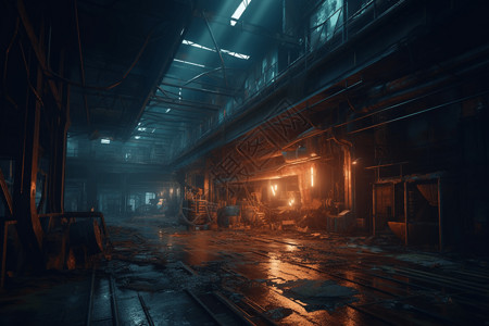 废弃的工厂背景图片