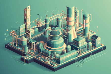 发电厂的电力工业插图图片