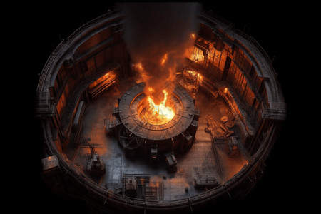 炼铁高炉工厂里的高炉设计图片