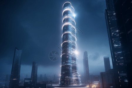 现代的摩天大楼外观背景图片