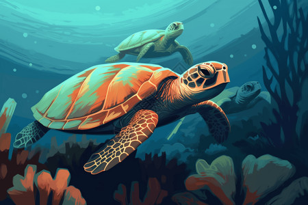 海龟的插图图片