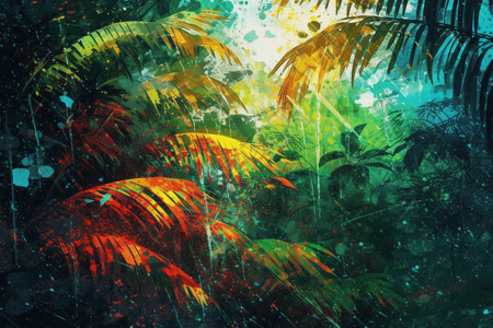 热带雨林抽象背景图片