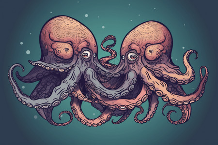 章鱼的卡通插图图片