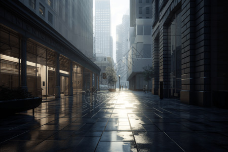 金融街区3D设计图背景图片