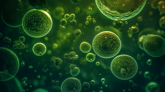 藻类细胞的3D图背景图片