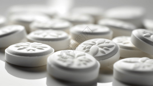 白色药品的3D设计图图片