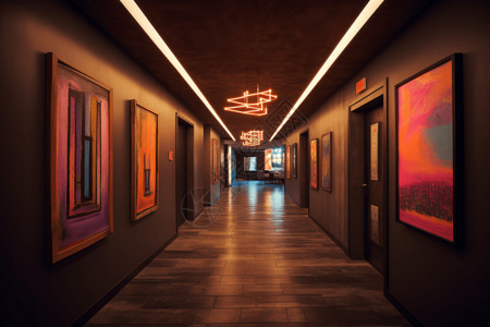 展馆设计艺术展馆的走廊插图设计图片