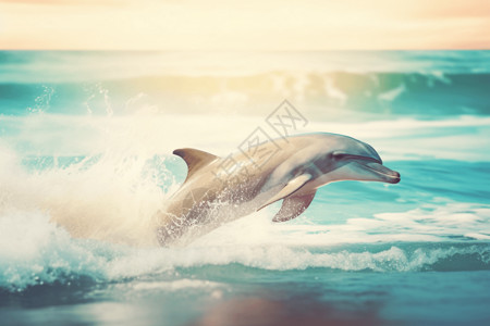 海洋动物海豚蓝色大海的海豚设计图片