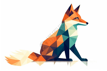 狐狸的几何图形背景图片