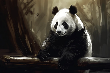 动物园里的大熊猫背景图片