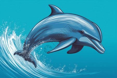 跃出海面的海豚背景图片