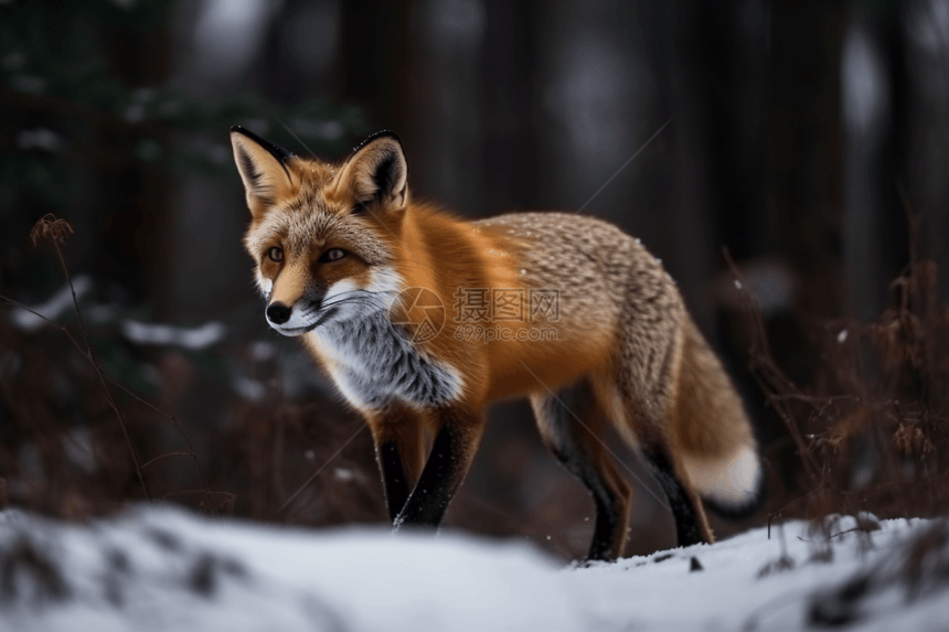 雪中的狐狸图片