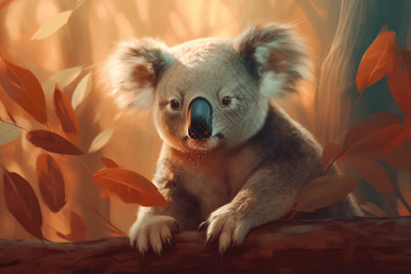 澳洲签证在树上的考拉插画
