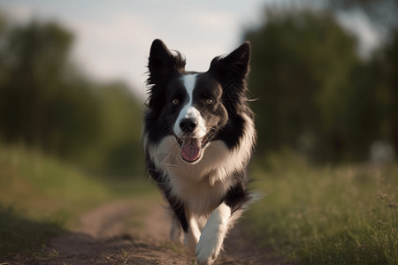 跑动的边境牧羊犬背景