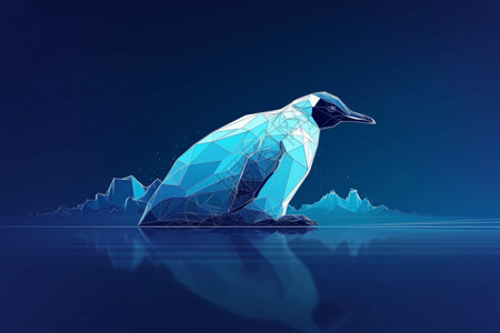 冰山模型企鹅的模型插画