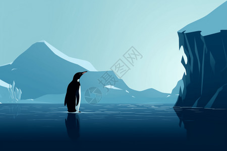 北极的企鹅背景图片