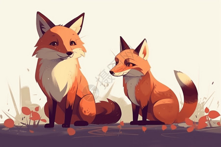卡通平面狐狸图片