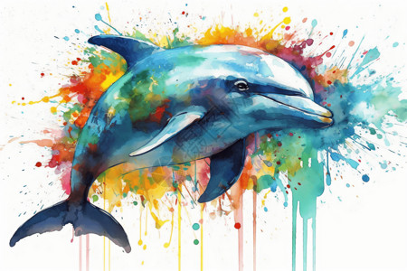 彩色的海豚卡通彩色跳跳球高清图片
