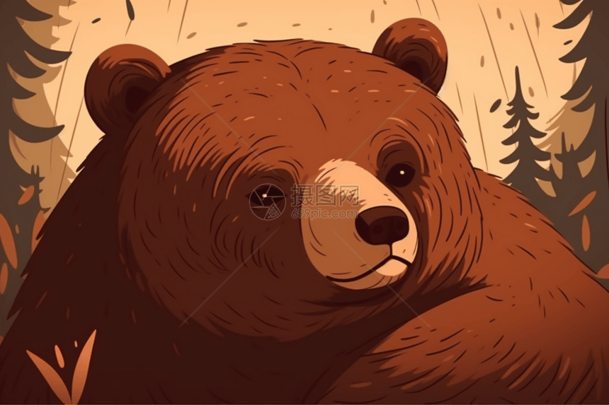 卡通棕熊头像图片