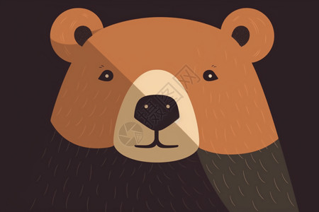 卡通呆萌棕熊头像背景图片