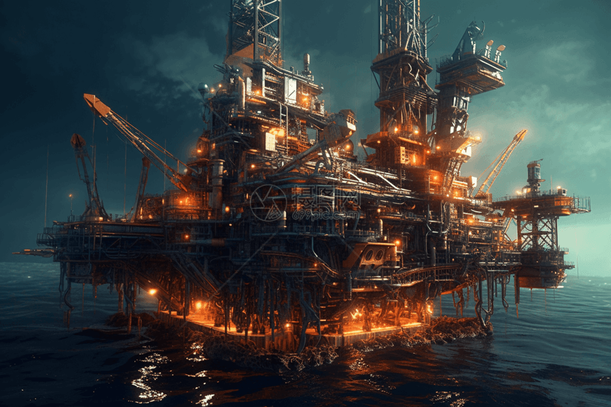 大型海上石油钻井图片
