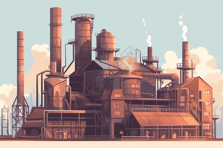 大型冶炼厂背景图片