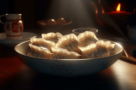 晶莹的饺子图片