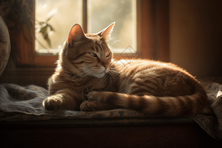 窗户边的猫窗户边休息的猫咪背景